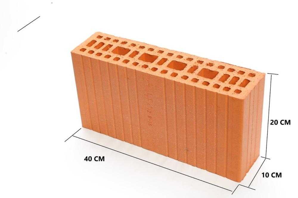 طوب أحمر فخاري حامل مقاس 20*10*40